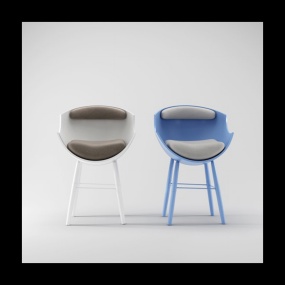 时尚高脚餐椅模型3D